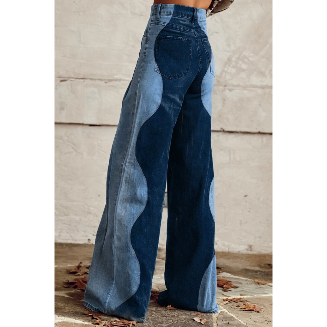 Trixie Wijde Jeans met Golvenpatroon