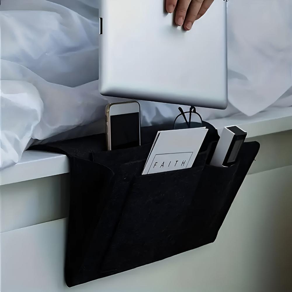 Multifunctionele Bedside Organiser van Vilt – Ruimtebesparende Opbergoplossing voor Slaapkamer en Kantoor