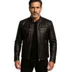 Leren Jack Casual Stoer Tijdloos Materiaal Leer Klassiek