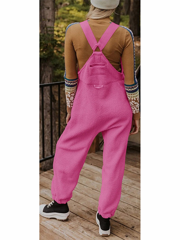 Dames Fleece Thermische Overalls Met Ritszakken