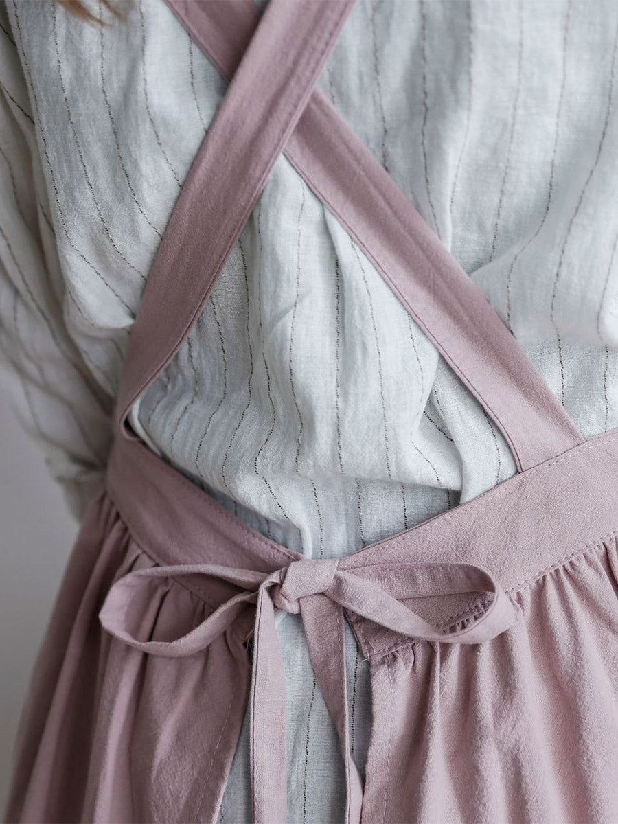 Vrouwen Geplooide Casual Katoenen Schort