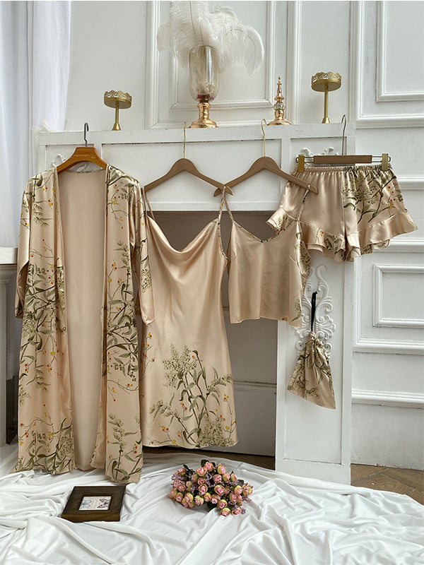 Amélie Luxe Satijnen Pyjama Set (4-delig) voor Dames