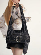 Distressed Rebel Buckle Hobo Tas