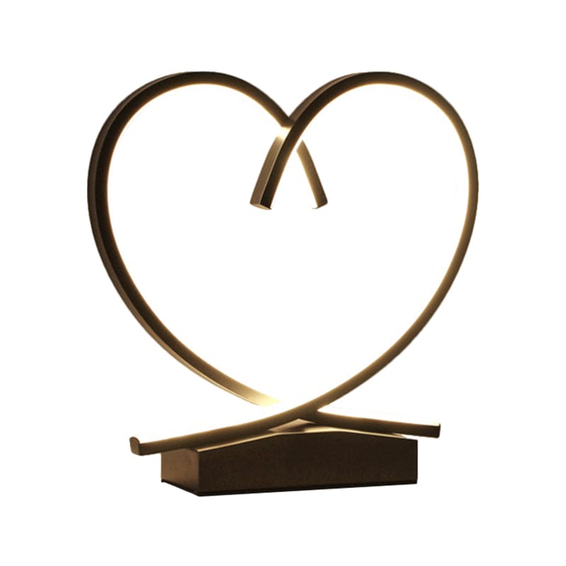 TimberLove – Houten LED Nachtkastje met Hart Accenten