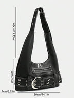 Distressed Rebel Buckle Hobo Tas