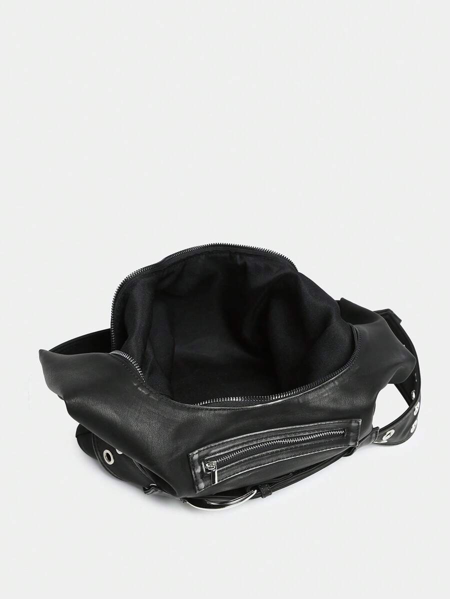 Distressed Rebel Buckle Hobo Tas