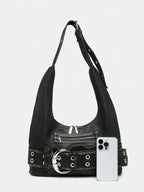 Distressed Rebel Buckle Hobo Tas
