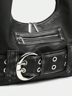 Distressed Rebel Buckle Hobo Tas