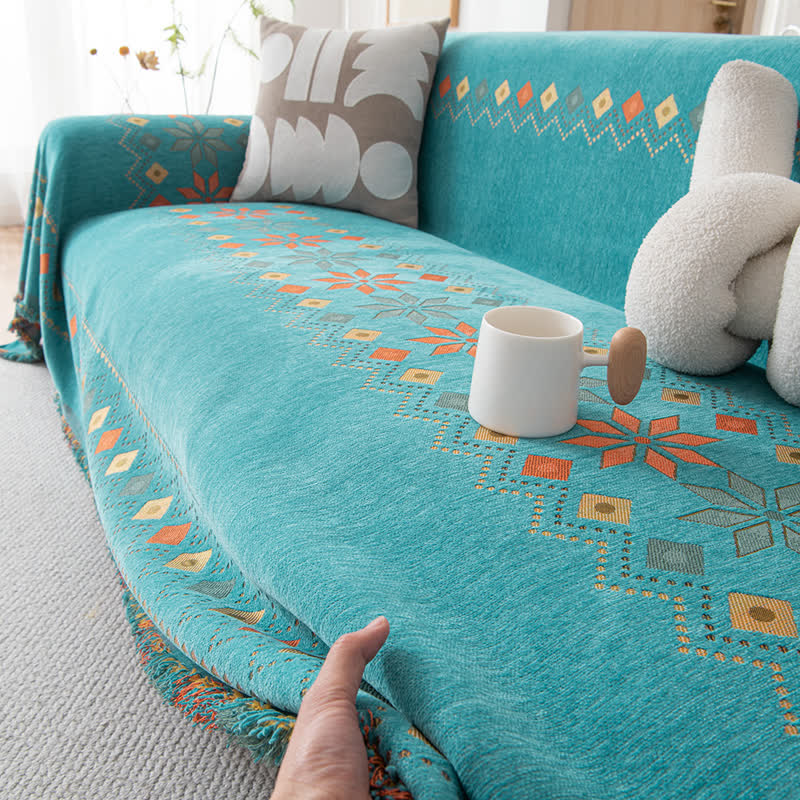 Bohemian Geometrische Chenille Sofa Bescherming