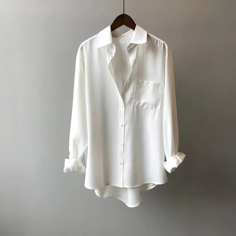 Elegante Monaco Blouse Shirt van Zacht Zijde voor Dames