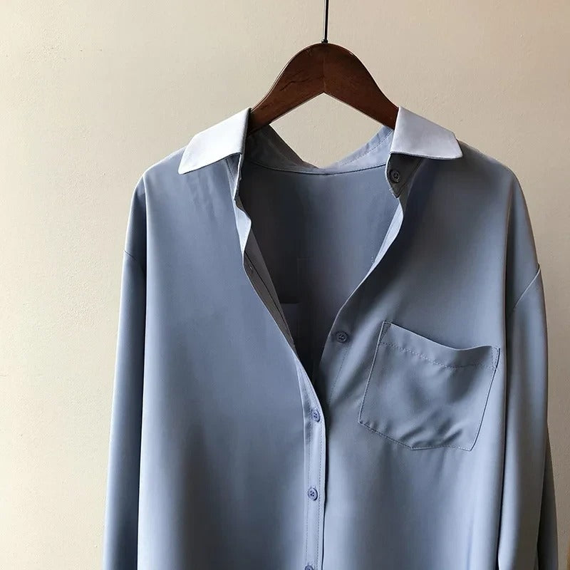 Elegante Monaco Blouse Shirt van Zacht Zijde voor Dames