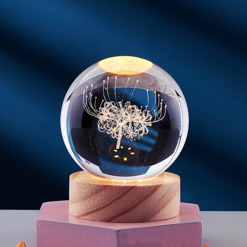 3D Led Nachtlamp Kristallen Ontwerp Met Betoverende Sfeer