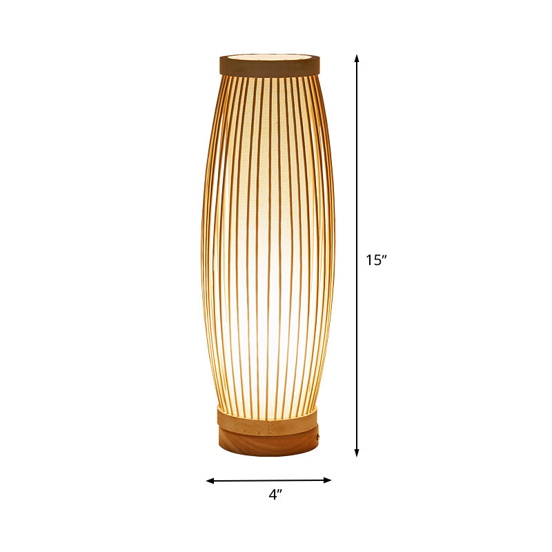 BambooSerenity – Oosterse Tafellamp van Bamboe met Warme Verlichting