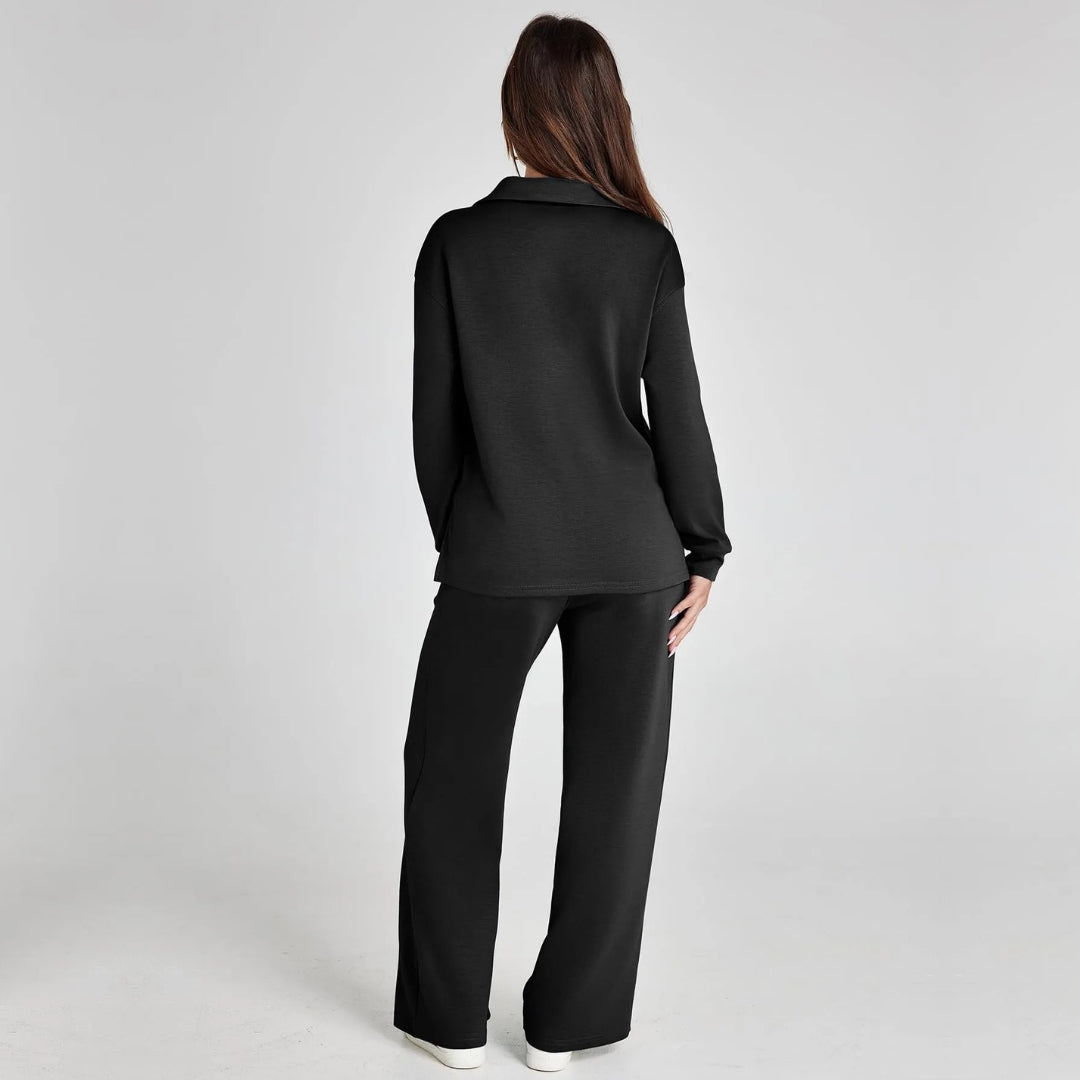 Eulària - Luxe Loungewear Set met Comfy Broek en V-hals