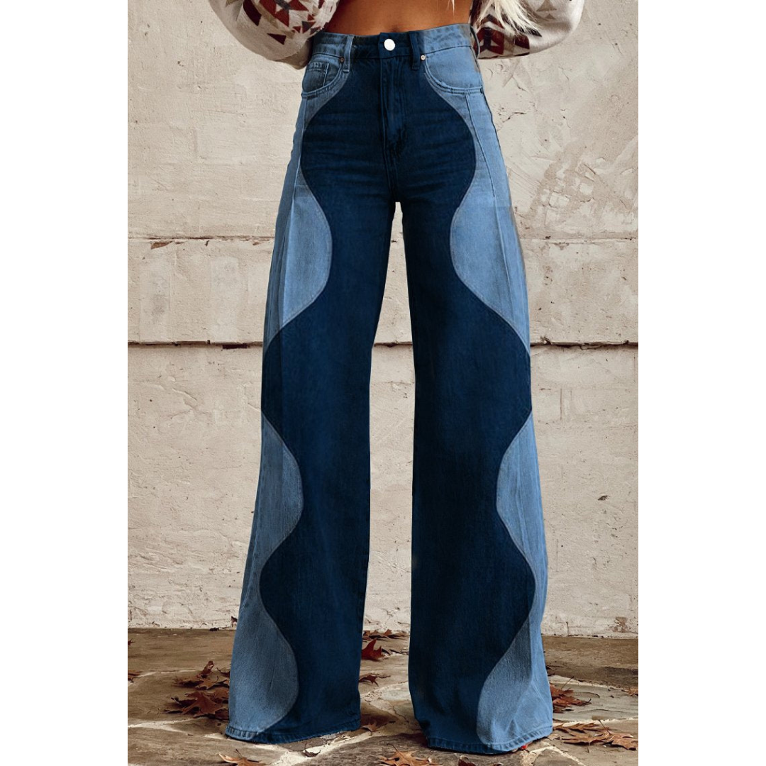 Trixie Wijde Jeans met Golvenpatroon
