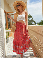 Bohemian Print Patroon Knoprok met Splits
