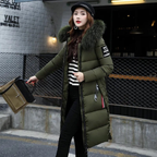 Dames Lange Winter Parka Jas | Kapuze
