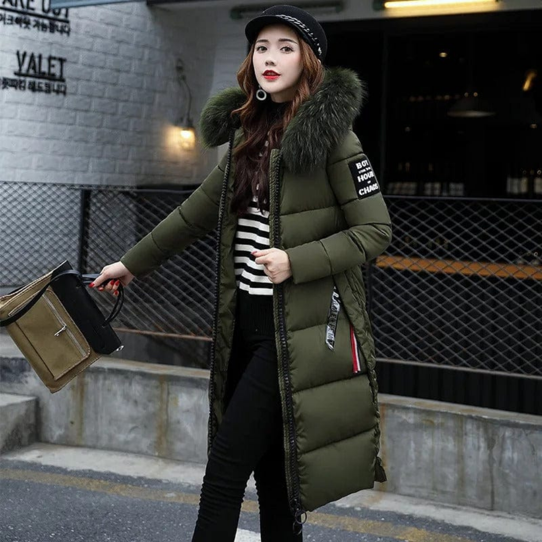 Dames Lange Winter Parka Jas | Kapuze