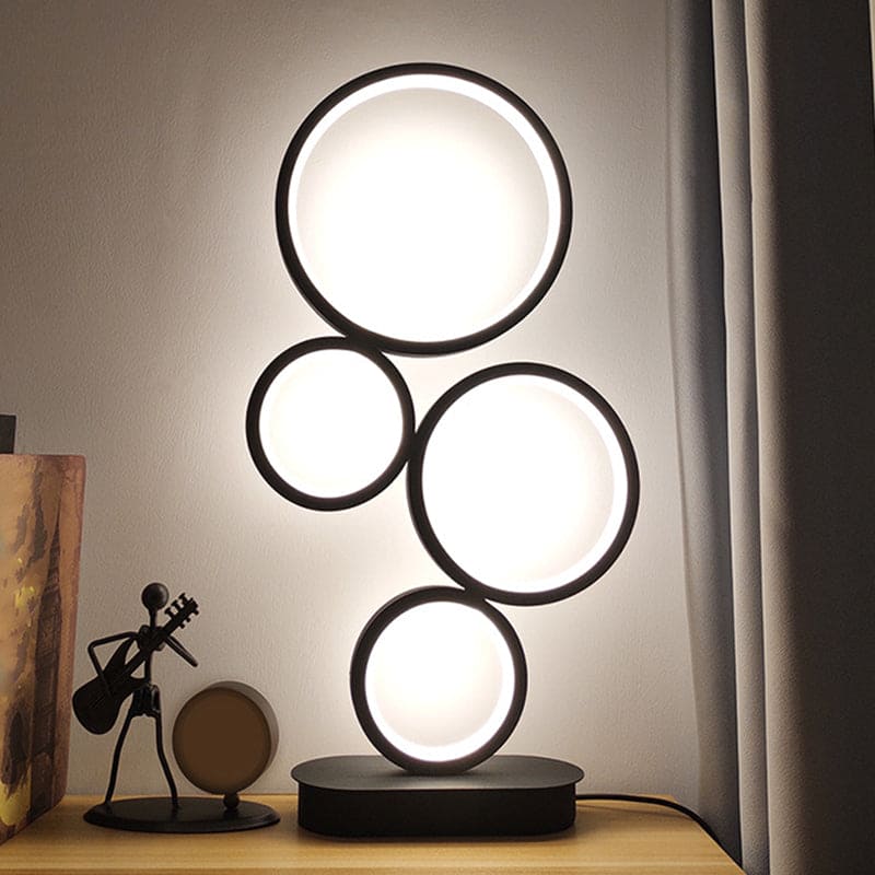OrbiShine – Luxe LED Tafellamp met Gelaagde Structuur