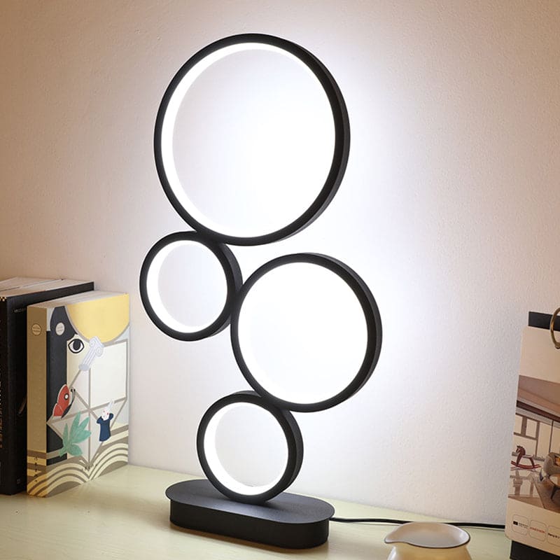 OrbiShine – Luxe LED Tafellamp met Gelaagde Structuur