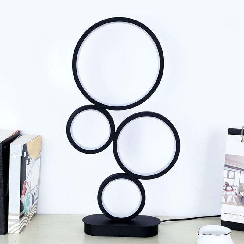 OrbiShine – Luxe LED Tafellamp met Gelaagde Structuur