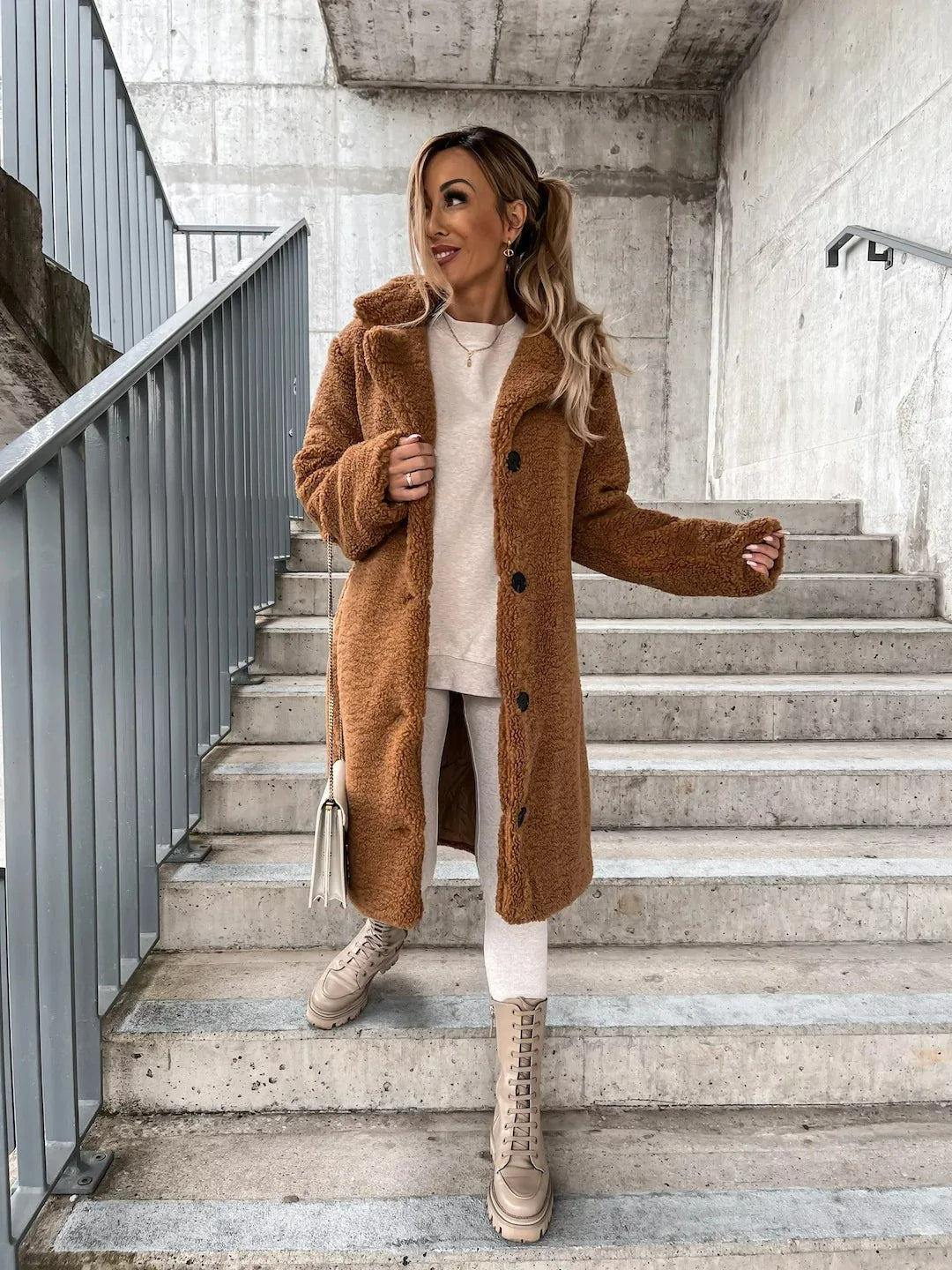 Trenchcoat Van Pluche Warm En Ademend Voor Koude Seizoen - Winterjas Dames