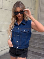 Mouwloze Dames Spijkerjas - Tijdloos, veelzijdig denim-item