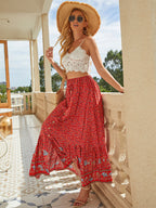 Bohemian Print Patroon Knoprok met Splits