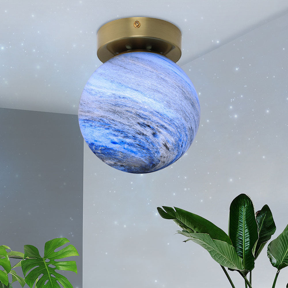 Planet Glass Moderne Plafondlamp Voor Slaapkamer Met Glazen Bol Elegante Design