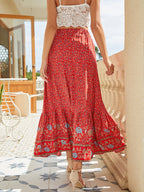 Bohemian Print Patroon Knoprok met Splits