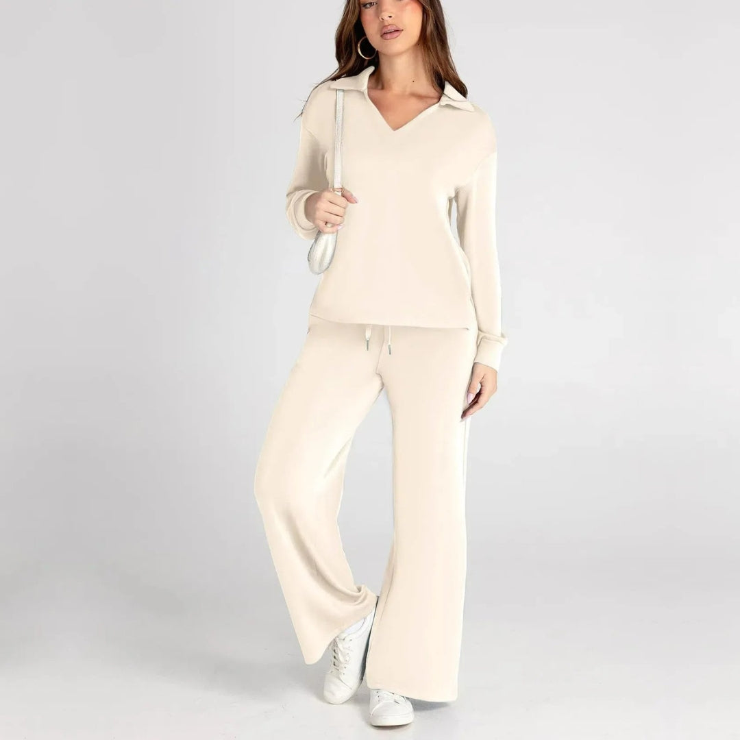 Eulària - Luxe Loungewear Set met Comfy Broek en V-hals