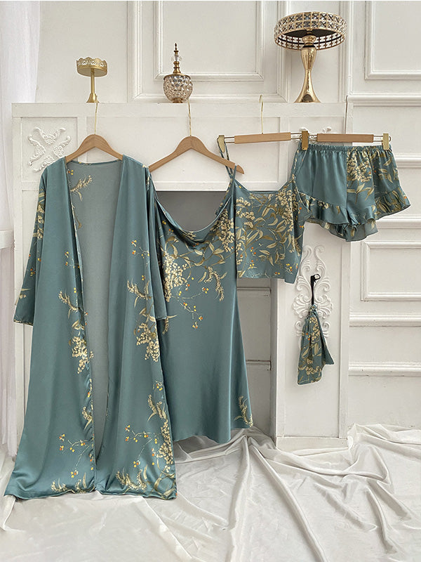 Amélie Luxe Satijnen Pyjama Set (4-delig) voor Dames