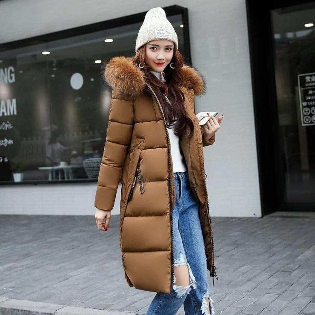 Dames Lange Winter Parka Jas | Kapuze