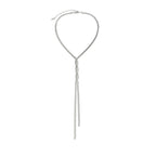 Elegante Halsketting Met Lange Ketting Van Metaal Met Geometrisch Patroon In Goud- Of Zilverkleur Voor Dames, Verstelbare Slangenketting Voor Bruiloften En Dagelijks Gebruik