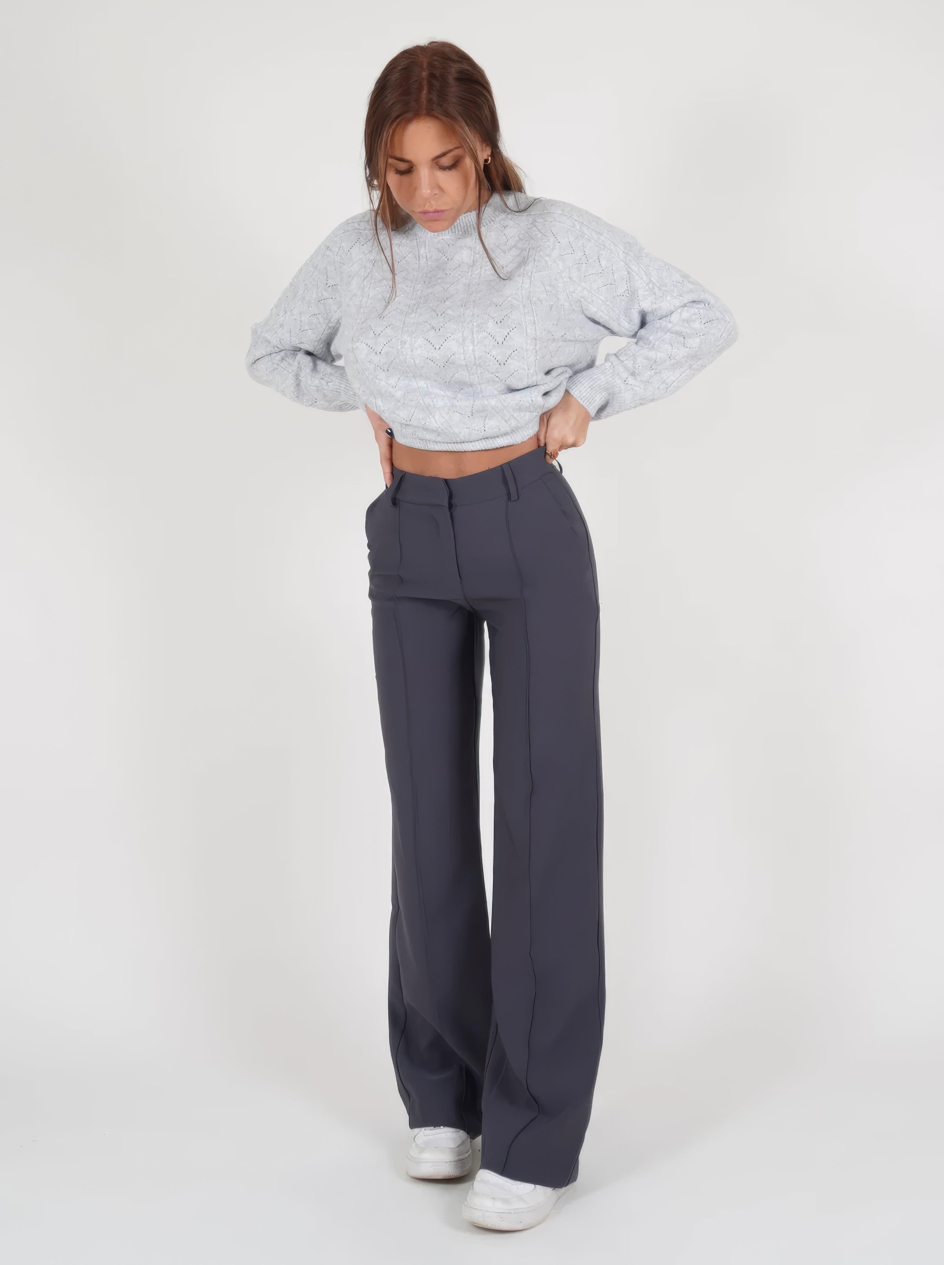Dames Hoge Taille Wijde Pantalon Met Tailored Fit Volledige Lengte Elegante En Veelzijdige Stijl Voor Elke Gelegenheid