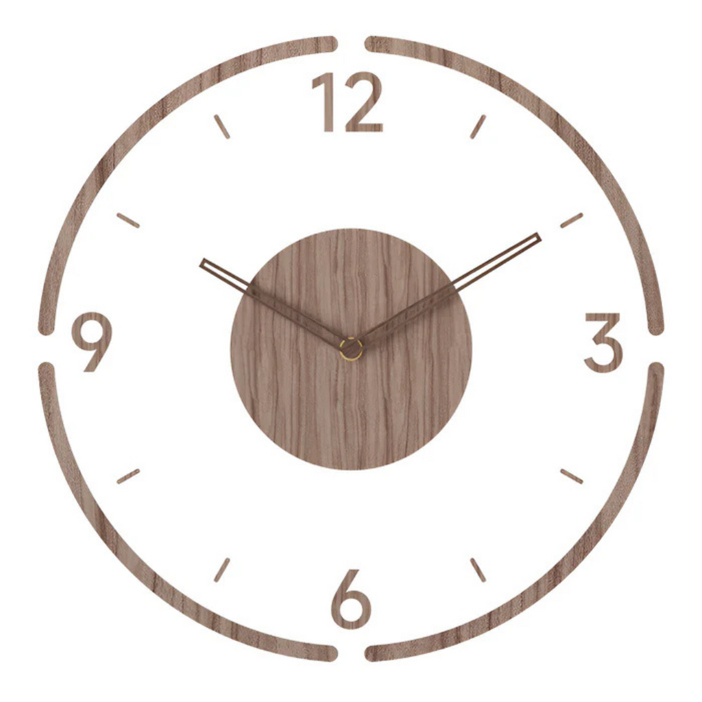 Nock - Moderne Wandklok 30 cm van Acryl en Hout voor de Woonkamer