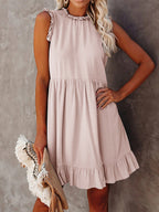Mouwloze Ruffle Tiered Mini Jurk