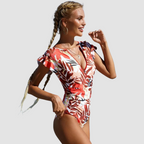 Mia Camouflage Zwempak Voor Dames Met Ritssluiting Flatterende Pasvorm Ideaal Voor Strand En Zwembad