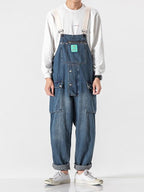 Versleten Denim Draagriemen Multi-Pocket Overalls