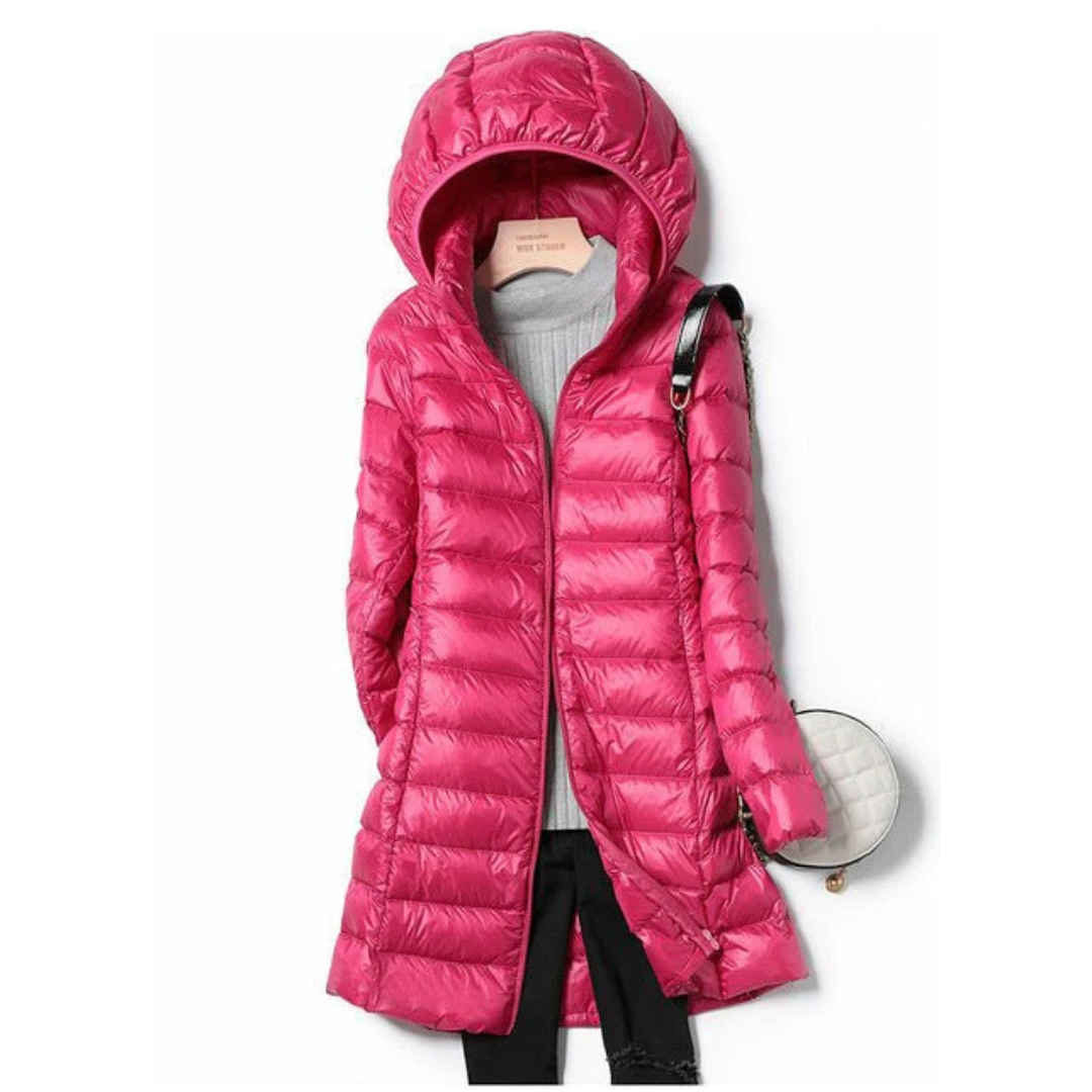Dames Lange Winter Puffer Jas | Capuchon