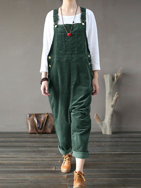 Dames Lichte Corduroy Cozy Overalls
