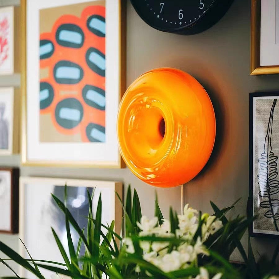 Bauhaus Glazen Donut Wandlamp Modern Decor Met Dimfunctie