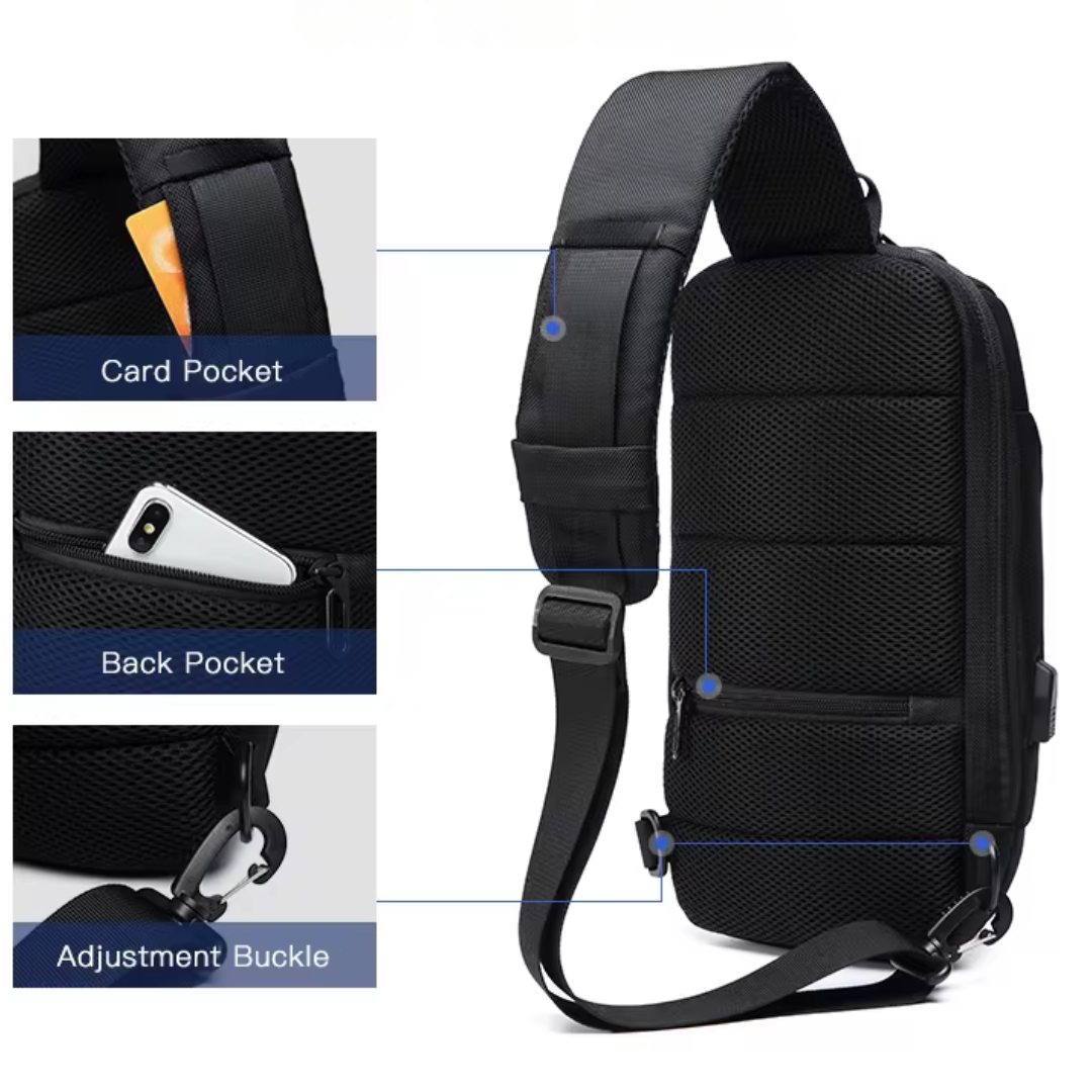 Anti-diefstal crossbody tas met USB-oplader – Veilig, stijlvol en functioneel