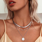 Zilveren Drievoudige Halsketting van Sterling Zilver Handgemaakt Elegante Dames Ketting met Sentimentele Waarde en Veelzijdig Ontwerp voor Diverse Gelegenheden