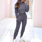 Eivissa - Comfortabel Dames Tweedelig Trainingspak met Cropped Sweater