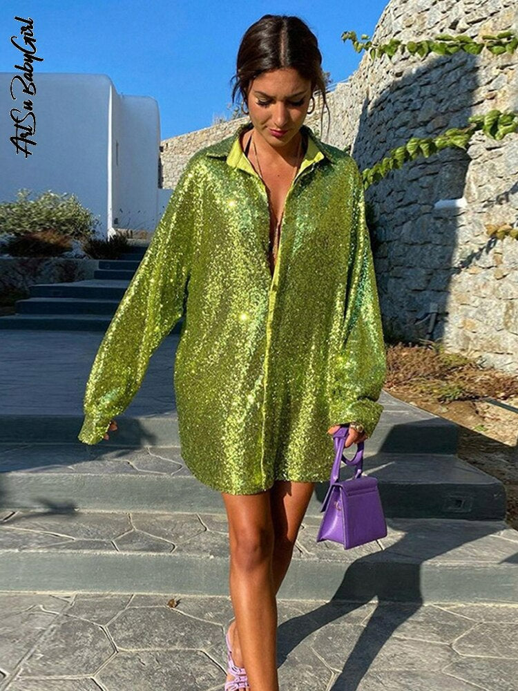 Carello - Oversized Glitter Blouse Voor Dames