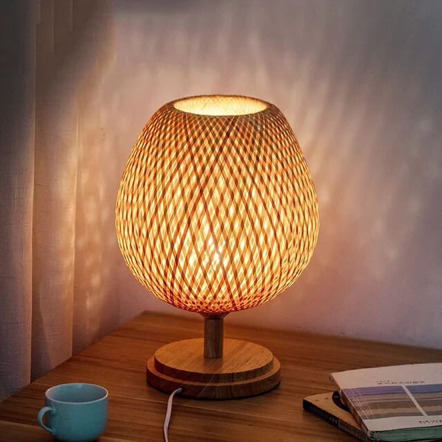 RustiekLicht Vintage Bamboe Tafellamp voor Woonkamer
