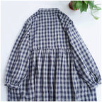 Turtleneck Geruite Katoenen Midi Jurk