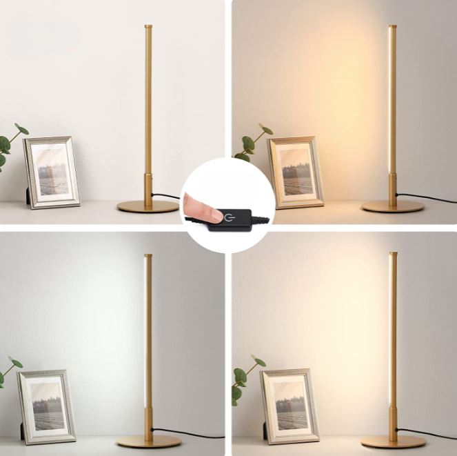 LustrousGold - Strakke Gouden LED-Tafellamp