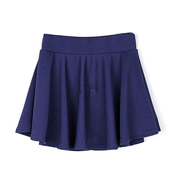 A-lijn Elastische Taille Plissé Rok met Aangehechte Shorts